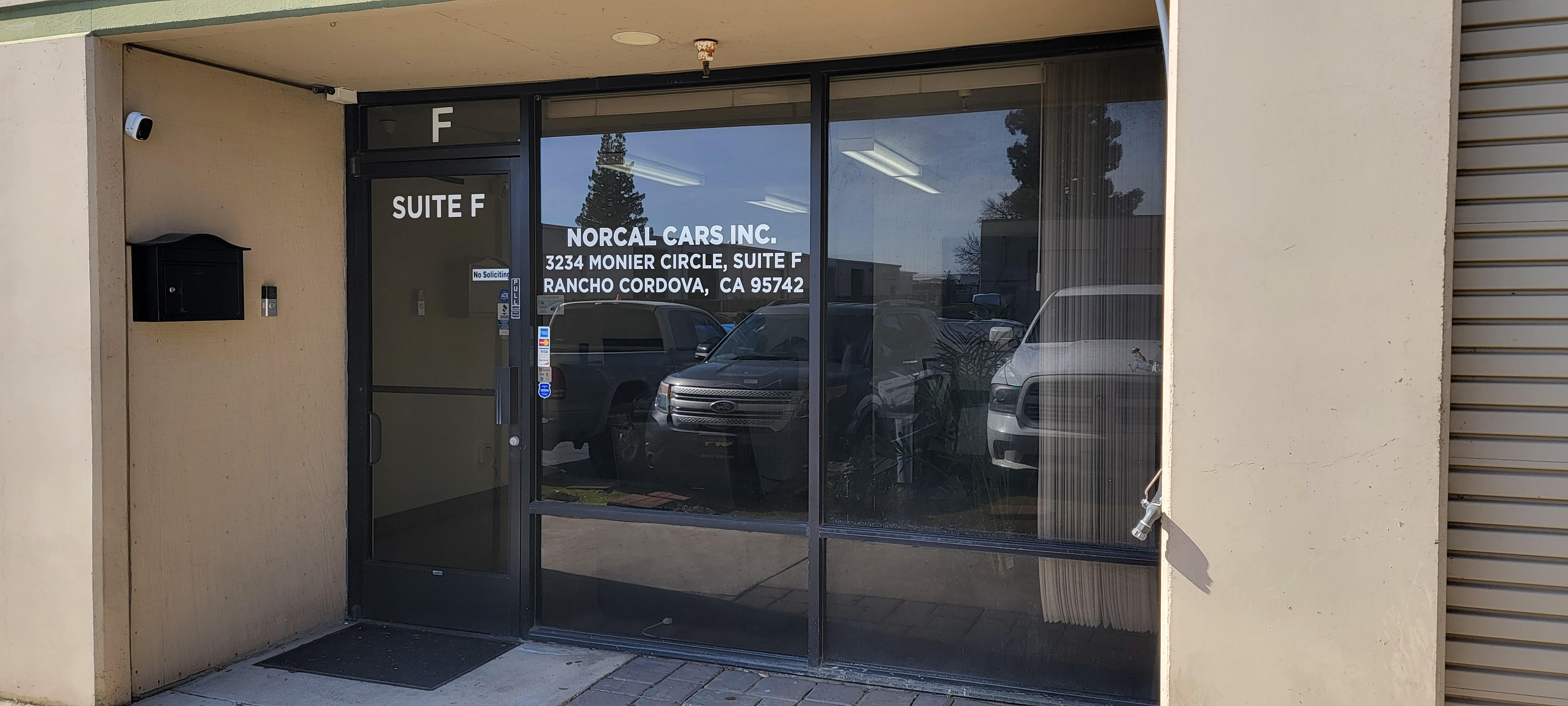 Front entrance of Norcal Cars Inc in Rancho Cordova
